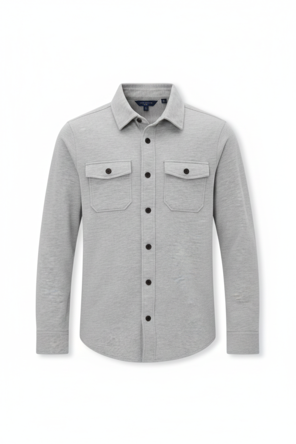 Camisa gris de manga larga con bolsillos infantil  Talla 10