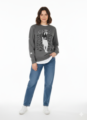 Sudadera Olivia Rodrigo "GUTS" – Edición Gris Carbón