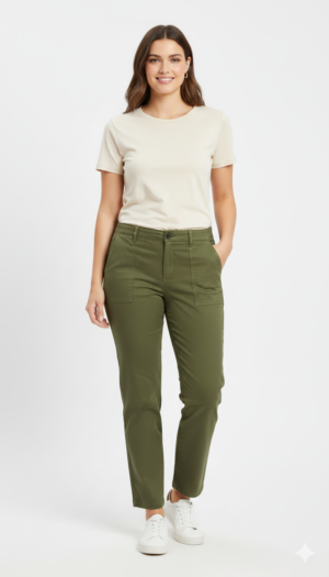 Pantalón Casual Stretch Verde Olivo – A New Day |