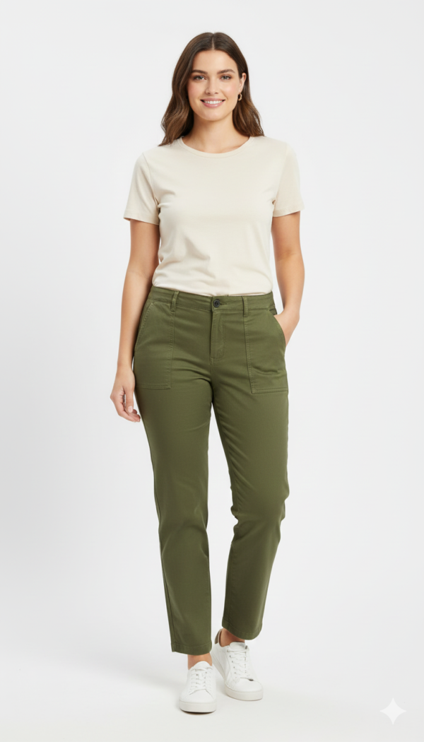 1765844520372 Pantalón Casual Stretch Verde Olivo – A New Day |