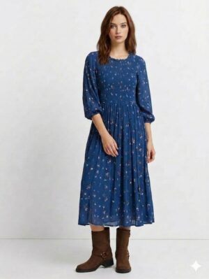 Vestido Vintage Azul Floral – Sweet Magnolia