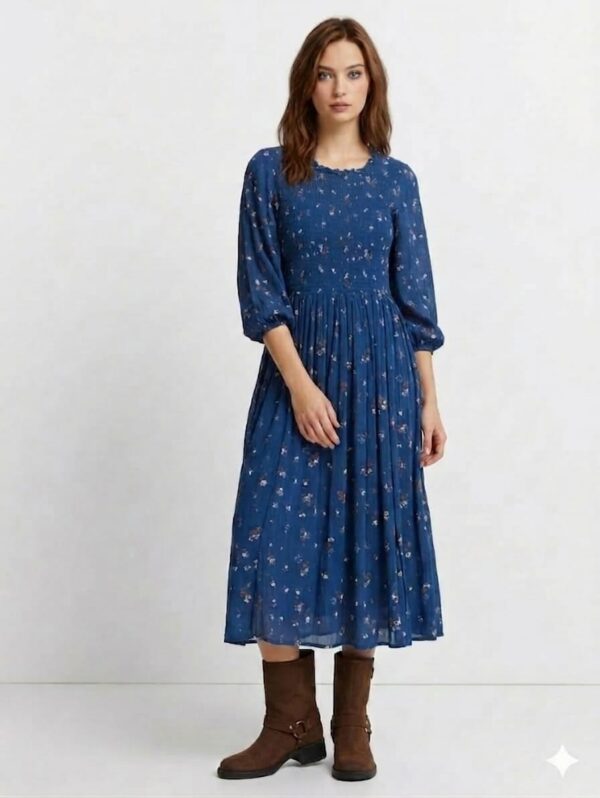 Vestido Vintage Azul Floral – Sweet Magnolia